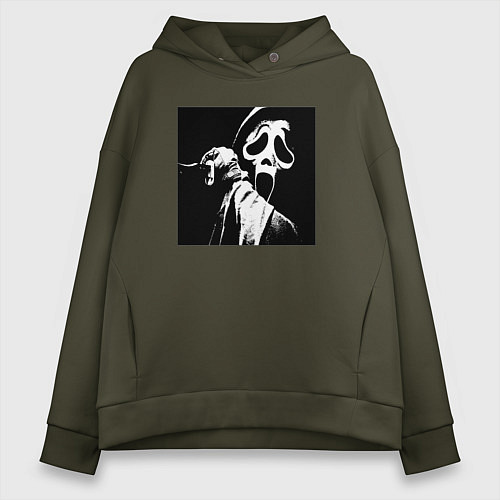 Женское худи оверсайз Крик с ножом / Хаки – фото 1