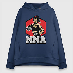 Толстовка оверсайз женская MMA girl, цвет: тёмно-синий