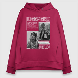 Толстовка оверсайз женская Stray kids Deep end Felix, цвет: маджента