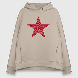 Толстовка оверсайз женская USSR red star, цвет: миндальный