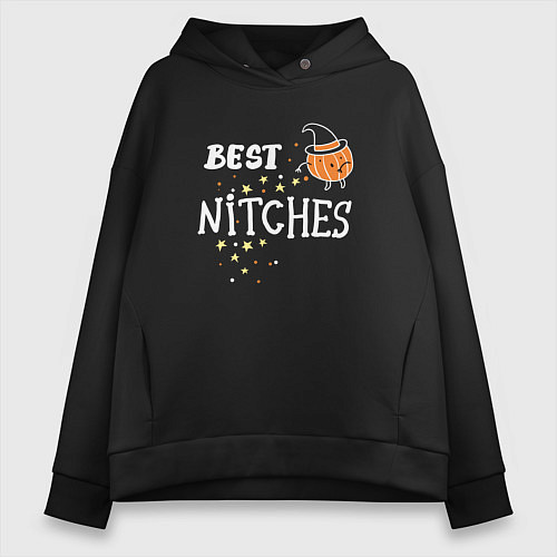 Женское худи оверсайз Best nitches / Черный – фото 1