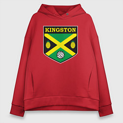 Толстовка оверсайз женская Kingston volleyball, цвет: красный