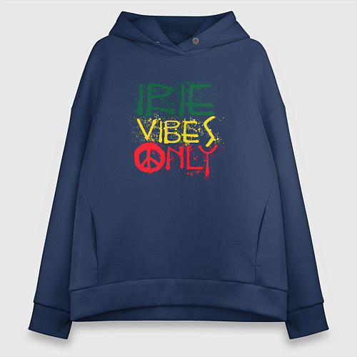 Женское худи оверсайз Irie vibes only / Тёмно-синий – фото 1