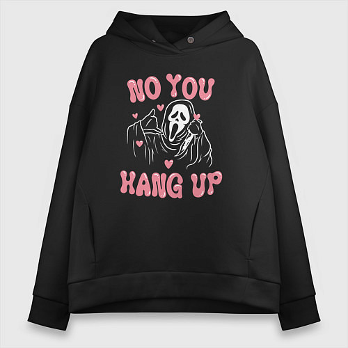 Женское худи оверсайз Ghostface no you hang up / Черный – фото 1