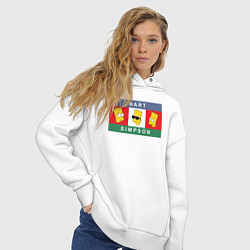 Толстовка оверсайз женская Bart Simpson дикая голова, цвет: белый — фото 2