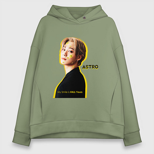 Женское худи оверсайз Улыбка astro / Авокадо – фото 1
