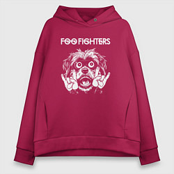 Толстовка оверсайз женская Foo Fighters rock dog, цвет: маджента