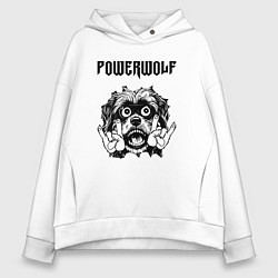 Толстовка оверсайз женская Powerwolf - rock dog, цвет: белый