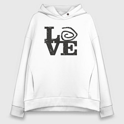 Толстовка оверсайз женская Love true detective, цвет: белый