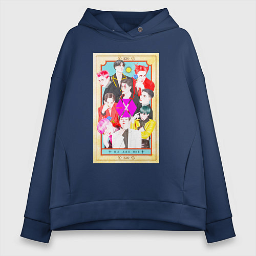 Женское худи оверсайз Exo мы одно целое / Тёмно-синий – фото 1