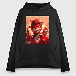 Женское худи оверсайз The godfather of the meowfia - ai art fantasy