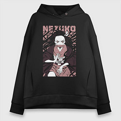 Толстовка оверсайз женская Nezuko black total cost, цвет: черный