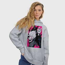 Толстовка оверсайз женская Дандадан Кэн Такакура, цвет: меланж — фото 2