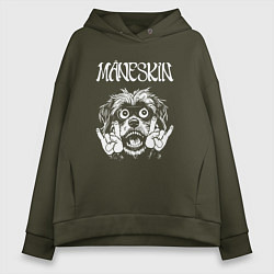 Толстовка оверсайз женская Maneskin rock dog, цвет: хаки