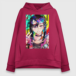 Толстовка оверсайз женская Дандадан: Момо Аясэ, цвет: маджента