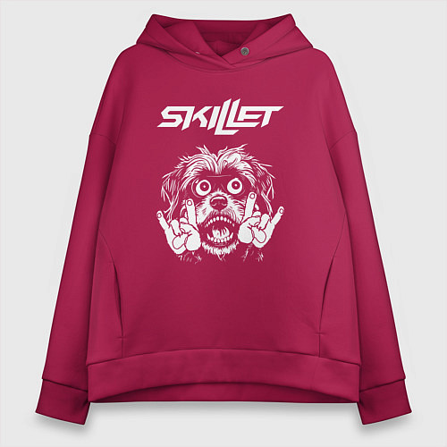 Женское худи оверсайз Skillet rock dog / Маджента – фото 1
