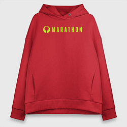 Толстовка оверсайз женская Marthon logotype, цвет: красный