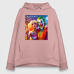 Толстовка оверсайз женская Folie a deuxs - pixel art, цвет: пыльно-розовый