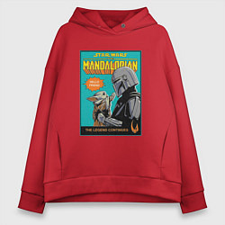Толстовка оверсайз женская Mandalorian - Din Djarin, цвет: красный
