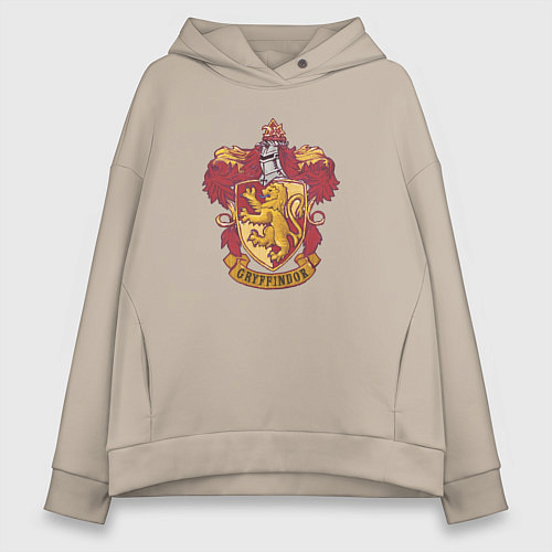 Женское худи оверсайз Факультет Гриффиндор / Миндальный – фото 1