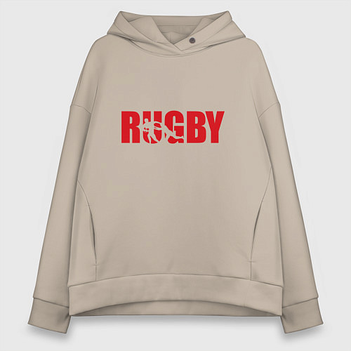 Женское худи оверсайз Регби art / Миндальный – фото 1