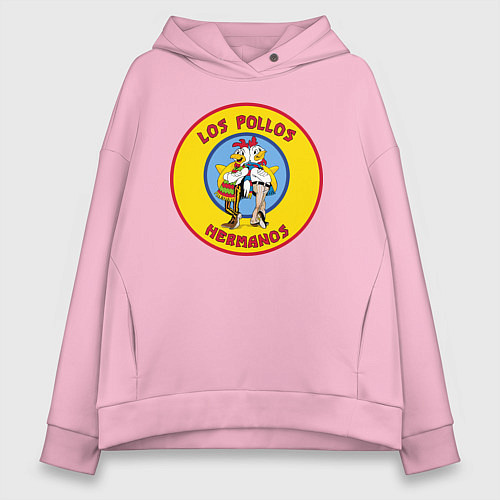 Женское худи оверсайз Los Pollos hermanos Breaking bad / Светло-розовый – фото 1