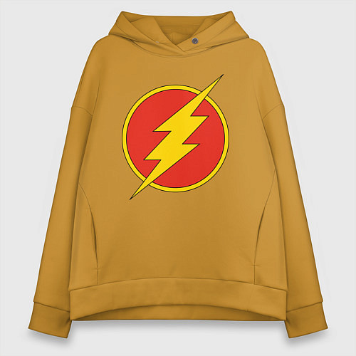 Женское худи оверсайз Flash logo / Горчичный – фото 1