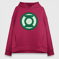 Толстовка оверсайз женская Green lantern logo, цвет: маджента