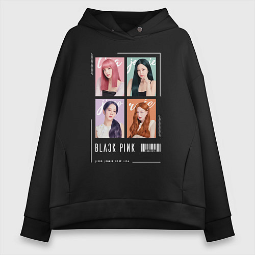 Женское худи оверсайз Blackpink 4 colors / Черный – фото 1
