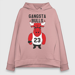Толстовка оверсайз женская Gangsta Bulls 23, цвет: пыльно-розовый