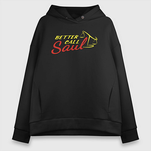 Женское худи оверсайз Better call Saul logo / Черный – фото 1