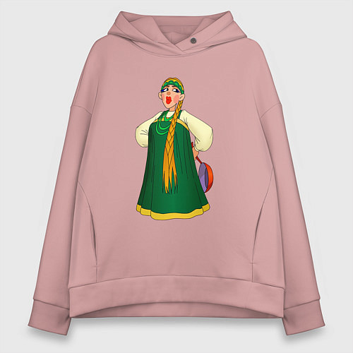 Женское худи оверсайз Баба / Пыльно-розовый – фото 1