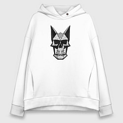 Толстовка оверсайз женская Skull symbol, цвет: белый