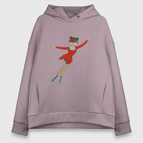 Женское худи оверсайз Фигуристка / Сиреневый – фото 1