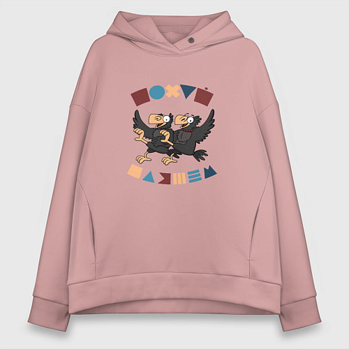 Женское худи оверсайз Пляшем пофиг / Пыльно-розовый – фото 1