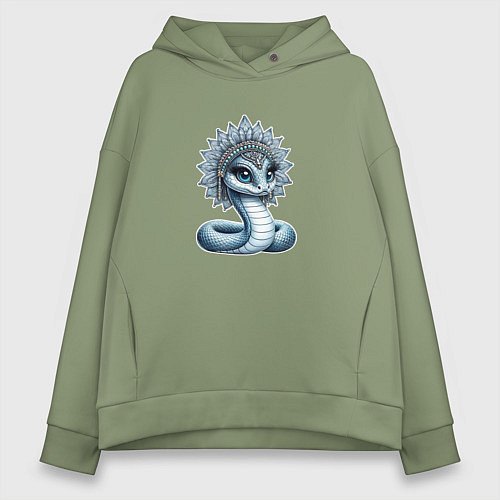 Женское худи оверсайз Змея королева / Авокадо – фото 1