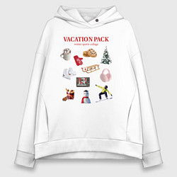 Толстовка оверсайз женская Vacation pack, цвет: белый