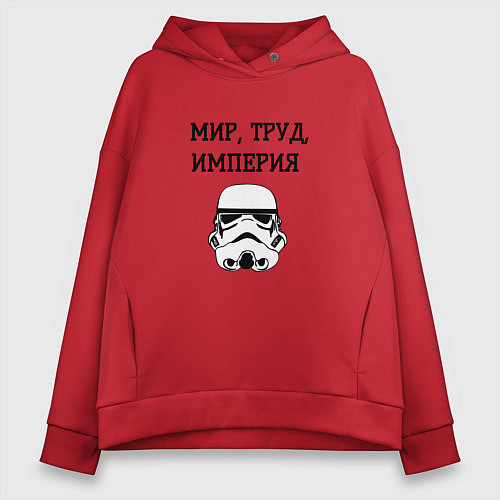 Женское худи оверсайз Мир труд империя / Красный – фото 1