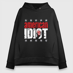 Толстовка оверсайз женская Green Day - american idiot, цвет: черный