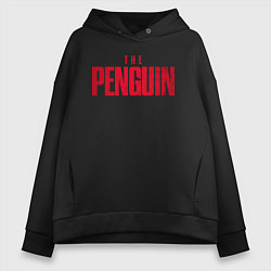 Толстовка оверсайз женская The penguin logo, цвет: черный