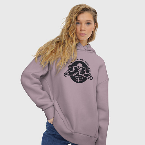Женское худи оверсайз Skate or die / Сиреневый – фото 3