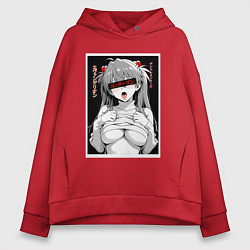 Толстовка оверсайз женская Sexy Asuka Langley - Evangelion, цвет: красный