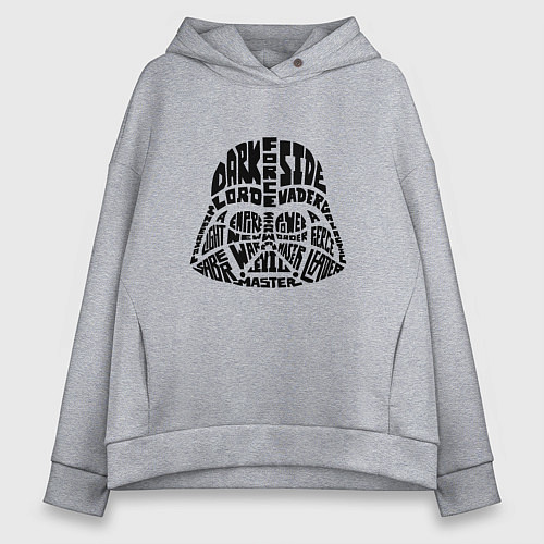 Женское худи оверсайз Dark side / Меланж – фото 1