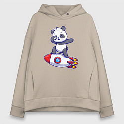 Толстовка оверсайз женская Rocket panda, цвет: миндальный