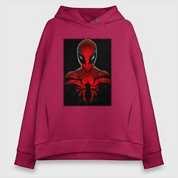 Толстовка оверсайз женская Человек паук майлз моралес, цвет: маджента