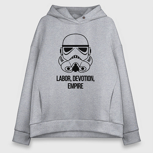 Женское худи оверсайз Empire labor devotion / Меланж – фото 1