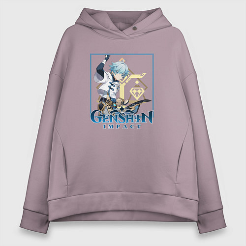 Женское худи оверсайз Чун Юнь / Сиреневый – фото 1