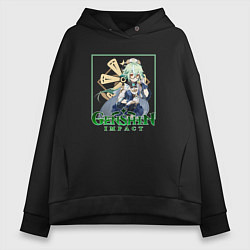 Толстовка оверсайз женская Сахароза, цвет: черный