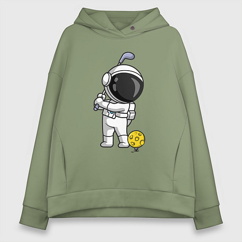 Женское худи оверсайз Космический гольф / Авокадо – фото 1