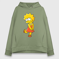 Толстовка оверсайз женская Lisa Simpson, цвет: авокадо